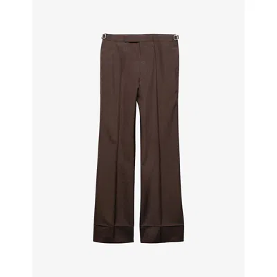 Prada Mens  Tailored Wide-leg Mohair-silk Trousers