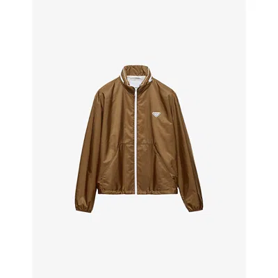 Prada Mens Brown Triangle-logo Re-nylon Jacket