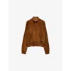 Prada Suede Bomber Jacket In Brown