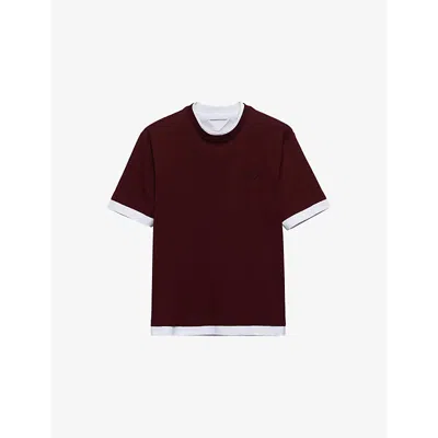 PRADA MENS PRADA BOXY-FIT LAYERED COTTON T-SHIRT