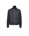 Prada Contrast-trim Brand-plaque Cotton And Recycled-nylon Sweatshirt In Black
