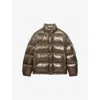 Prada Medium Weight Down Jacket With High Collar In Brown