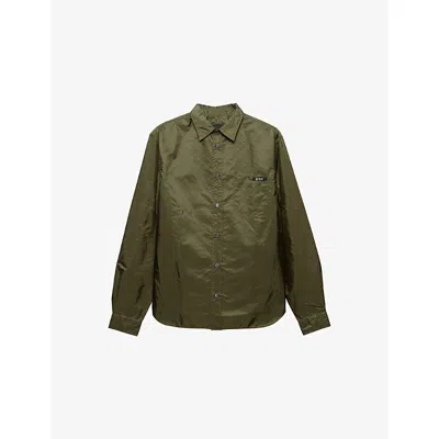 Prada Re-nylon Patch Pocket Shirt In Brown