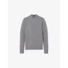 Prada Ribbed Crew-neck Cashmere Blend Sweater In Grey