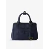 Prada Mens Grey Brand-plaque Saffiano Leather Shoulder Bag