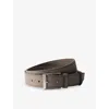 Prada Mens Grey Grained Leather Belt In Gray