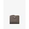 Prada Mens Grey Brand-plaque Small Saffiano Leather Wallet In Grey