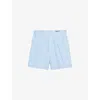 Prada Mens Light Blue Elasticated-waist Regular-fit Cotton-poplin Bermuda Shorts