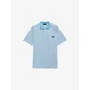 Prada Light Blue Striped Polo Shirt In Blue