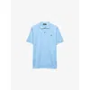 Prada Mens Light Blue Triangle-logo Cotton-piqué Polo Shirt Xl