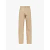 Prada Mens Neutral Five-pocket Triangle-logo Low-rise Denim Jeans In Neutral