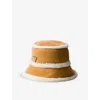 Prada Mens Neutral Shearling Suede Bucket Hat