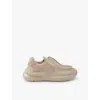 Prada Systeme Brushed Leather Sneakers With Bike Fabric And Suede Elements In Neutral
