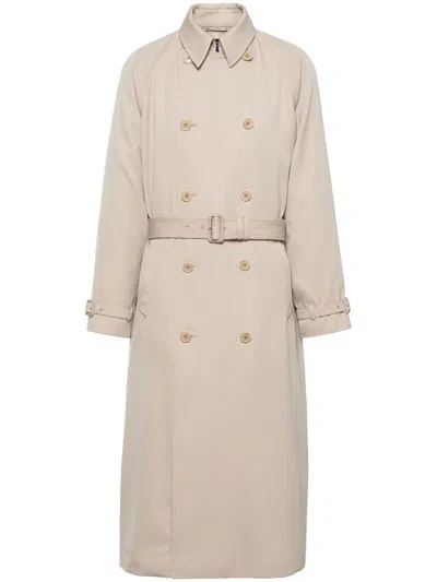 Prada Mens Nude & Neutrals Wool Trench For Ss24 In Beige