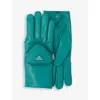 Prada Mens Peacock Pouch-embellished Leather Gloves