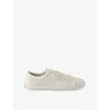 Prada Low Profile Round Toe Rubber Sole Sneakers In Neutral