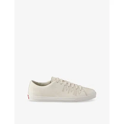PRADA MENS NEUTRAL AGED-EFFECT LEATHER TRAINERS EUR 43.5 / 9.5 UK