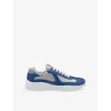 Prada Round Head Low-cut Sneakers In Blue