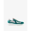 Prada Men's Patent Leather And Technical Fabric America's Cup Sneakers In Light Blue