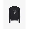 Prada Logo Wool And Cashmere Sweater In Black