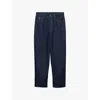 Prada Mens Blue Brand-patch Wide-leg Mid-rise Jeans In Blue