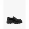 Prada Monolith Brushed Leather Loafers In Black