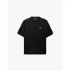 Prada Mens Black Brand-plaque Oversized-fit Recycled-polyester T-shirt In Black