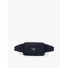Prada Mens Blue Brand-plaque Re-nylon And Saffiano-leather Belt Bag In Blue