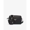 Prada Mens Black Brand-plaque Saffiano Leather Shoulder Bag