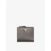 Prada Mens Grey Brand-plaque Small Saffiano Leather Wallet In Gray