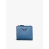 Prada Mens  Brand-plaque Small Saffiano Leather Wallet In Blue