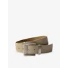Prada Mens Neutral Brushed Suede Belt