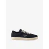 Prada Men's Downtown Nylon And Suede Low-top Sneakers In Blue