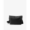 Prada Triangle Logo Leather Shoulder Bag In Black