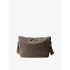 Prada Mens Grey Enamelled-logo Leather Shoulder Bag
