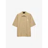 Prada Short-sleeved Technical Cotton Shirt In Neutral