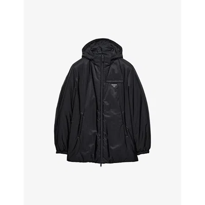 PRADA MENS BLACK MEDIUM-WEIGHT RE-NYLON DOWN JACKET
