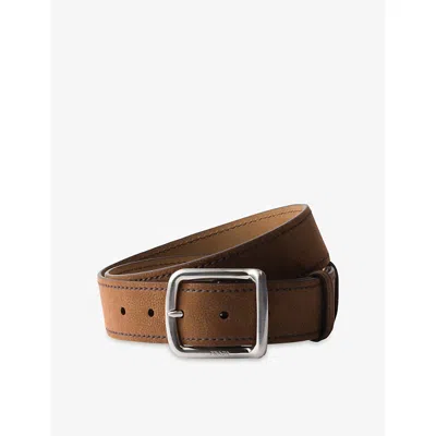 Prada Mens  Nubuck Leather Belt In Brown