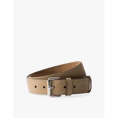 Prada Mens  Nubuck Leather Belt In Neutral