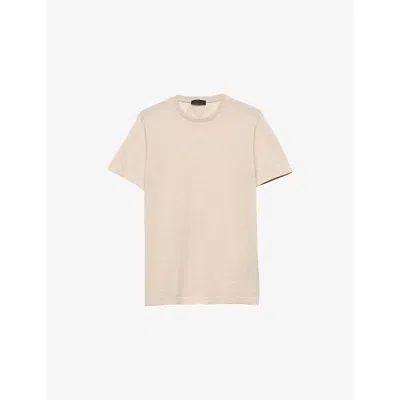 Prada Mens Neutral Oversized Crew Neck Cashmere T-shirt