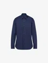 Prada Stretch Popeline Shirt In Blue