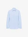 Prada Cotton Poplin Shirt In Pale Blue