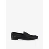 Prada Leather Band Logo Loafers In Black