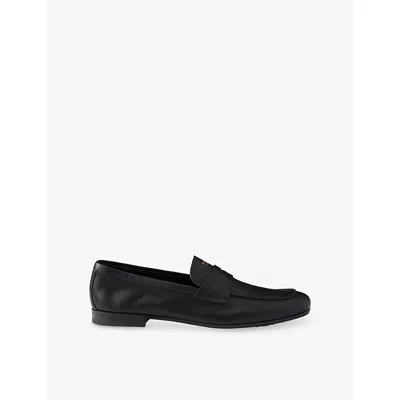 PRADA MENS PRADA PENNY-TAB LEATHER LOAFERS