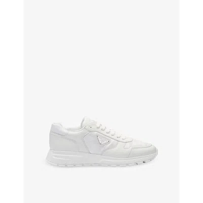 Prada High-top-sneaker Aus Leder Und Re-nylon In White