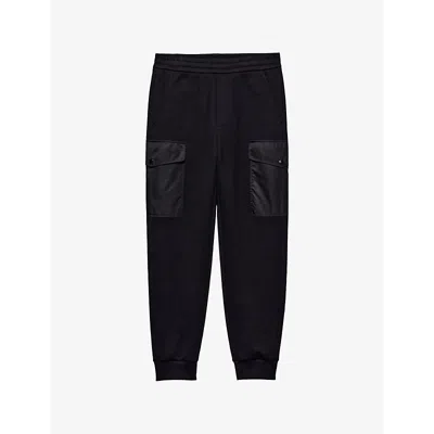 Prada Mens Black Re-nylon Cotton-jersey Fleece Jogging Bottoms