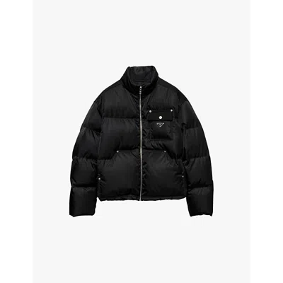 Prada Mens  Re-nylon Cropped Recycled-nylon Shell-down Jacket In Black