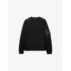 Prada Mens Black Re-nylon Patch Crewneck Cotton-jersey Sweatshirt In Black
