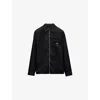 Prada Zip-up Overshirt With Triangle-logo In Black