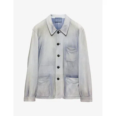 PRADA MENS PRADA REGULAR-FIT SUEDE CABAN JACKET